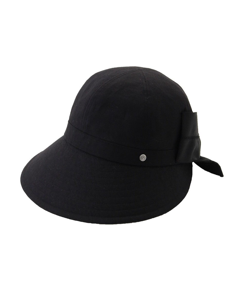 MOONBAT 【遮光100％/遮熱/UV】HIROKO KOSHINO(ヒロコ コシノ)遮光 リボンジョッキー 帽子 ゆったりMサイズ 手洗い可能/サイズ調整可能 