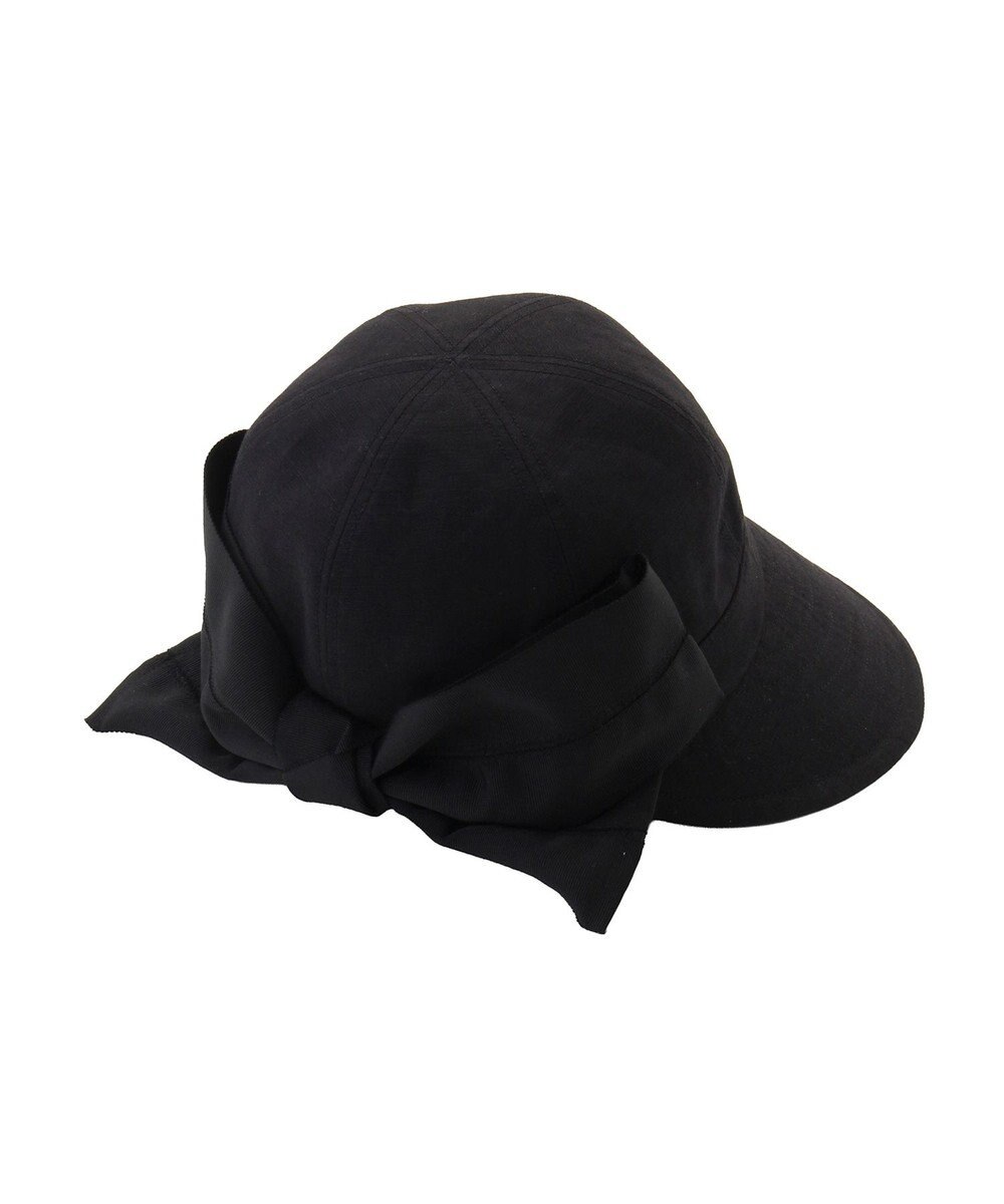 MOONBAT 【遮光100％/遮熱/UV】HIROKO KOSHINO(ヒロコ コシノ)遮光 リボンジョッキー 帽子 ゆったりMサイズ 手洗い可能/サイズ調整可能 