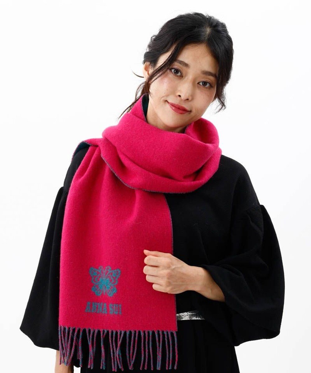 AURORA 【 ANNA SUI（アナ スイ）】ウールリバーシブルマフラー 