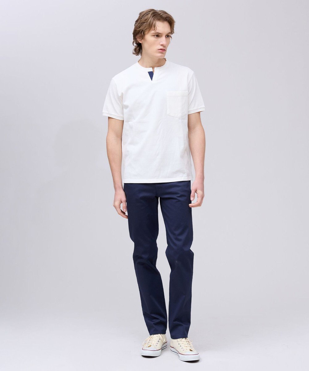 J.PRESS MEN コットンカノコ キーネックポケット Tシャツ 