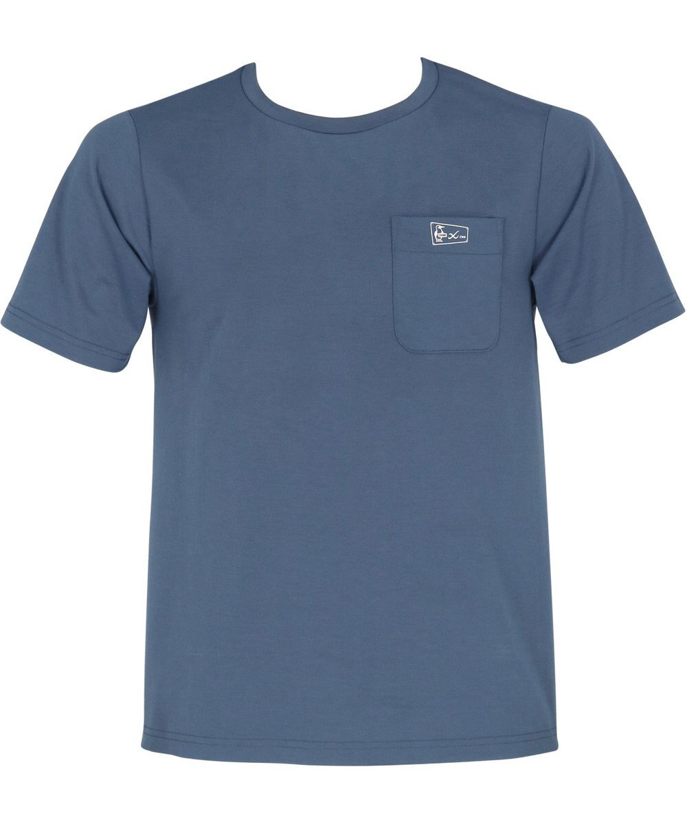 CW-X 【MEN】【CHUMS (チャムス)コラボ】 CW-X アウタートップス 半袖 3分袖 バックメッシュTシャツ Uネック 背中部分メッシュ素材切り替え メンズ LNO550 /ワコール 