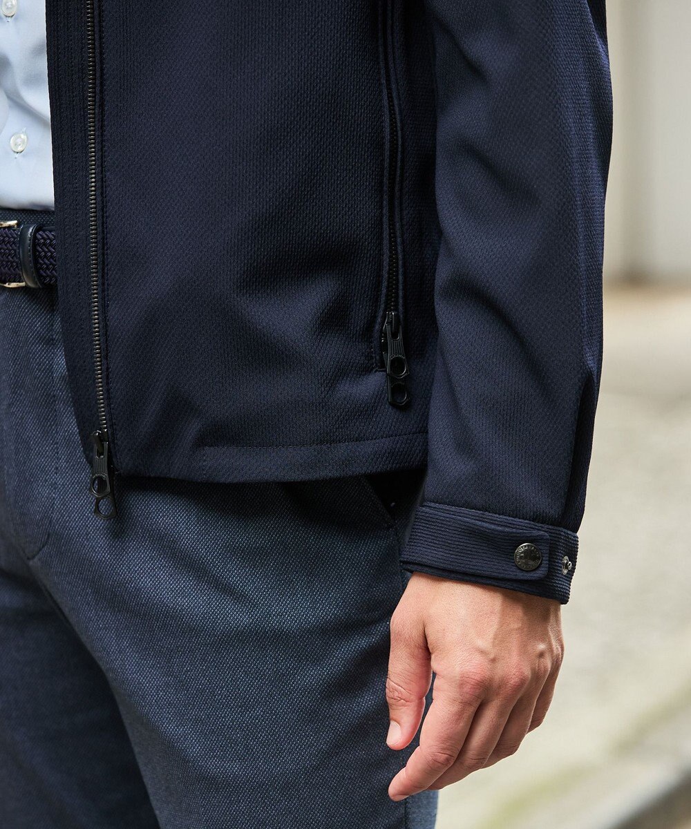 GOTAIRIKU 仕事で着られる【シワになりにくい/洗える/ストレッチ/吸水速乾】バブルテック フーデッドブルゾン 