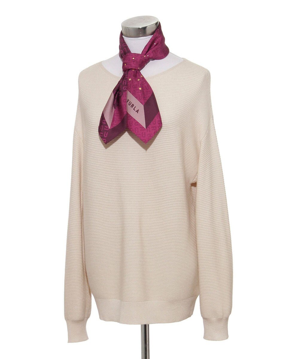 MOONBAT FURLA(フルラ)シルクツイル アーチロゴ スカーフ 65cm×65cm 