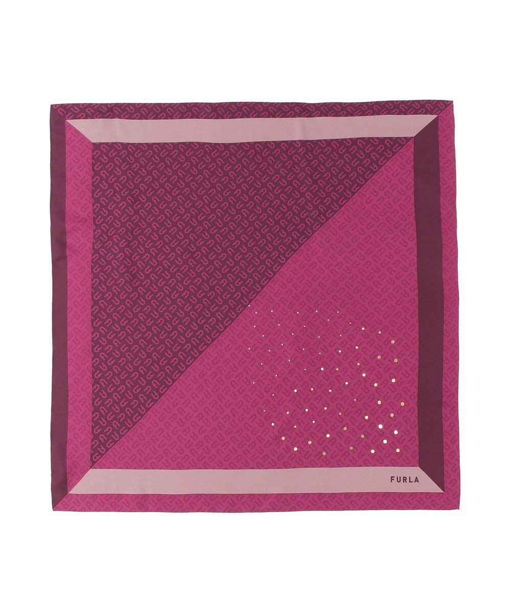 MOONBAT FURLA(フルラ)シルクツイル アーチロゴ スカーフ 65cm×65cm 