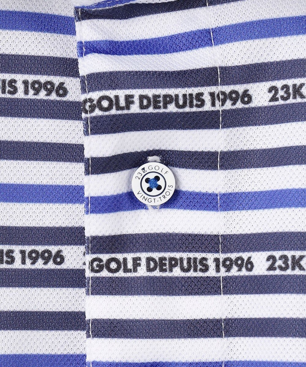 23区GOLF 【MEN】【吸水速乾・UVケア】ボーダーロゴ 半袖シャツ 