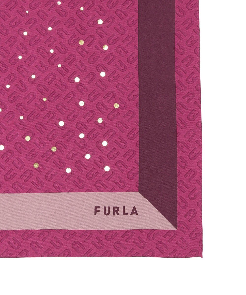 MOONBAT FURLA(フルラ)シルクツイル アーチロゴ スカーフ 65cm×65cm 