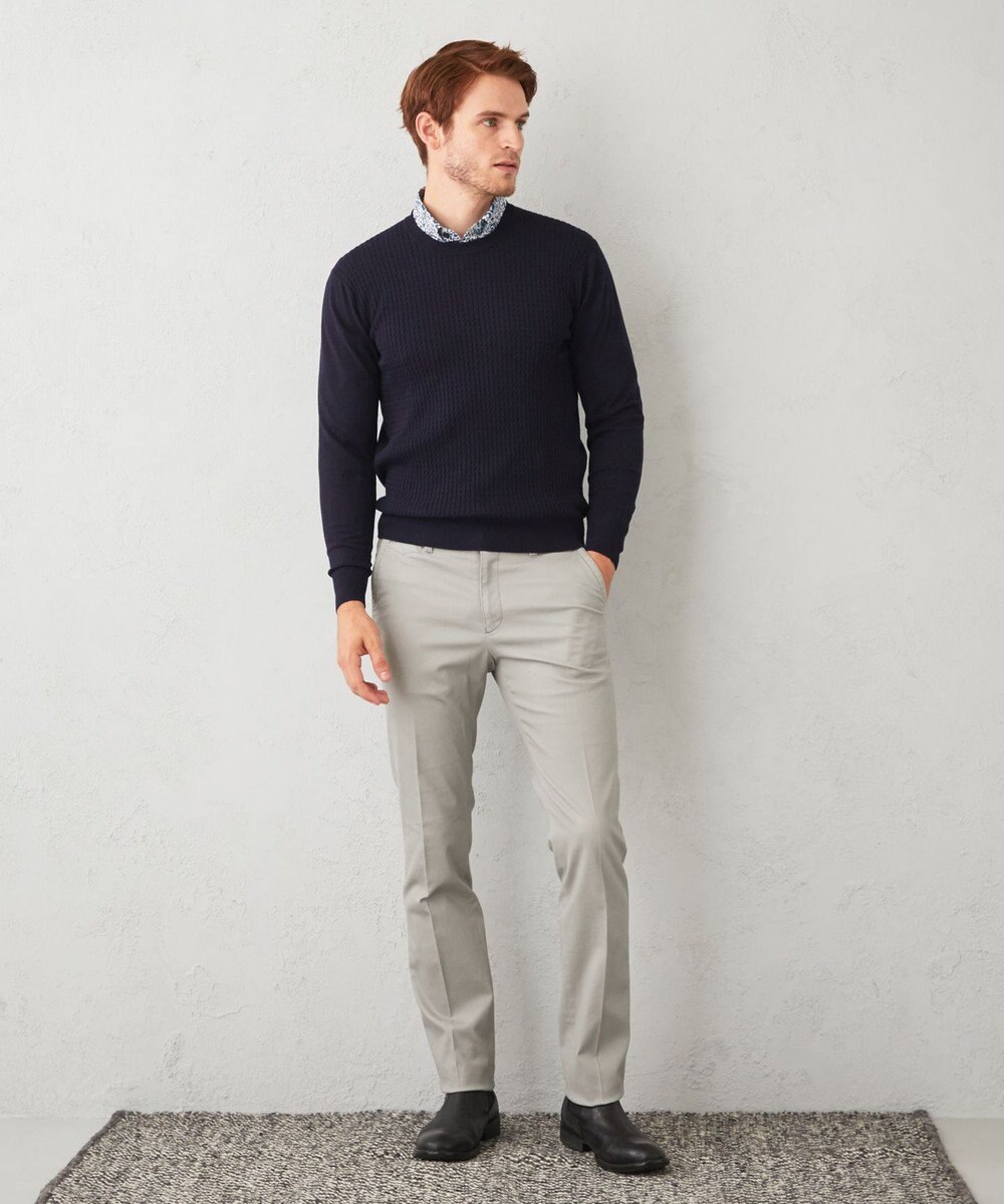 JOSEPH ABBOUD 【ウエストも伸びる】オーガニックストレッチピケ パンツ 