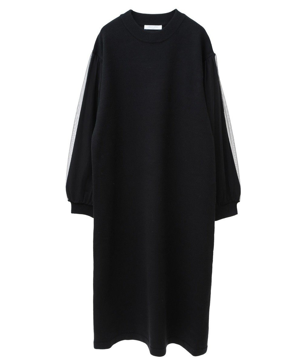 Green Parks 袖チュールニットワンピース 