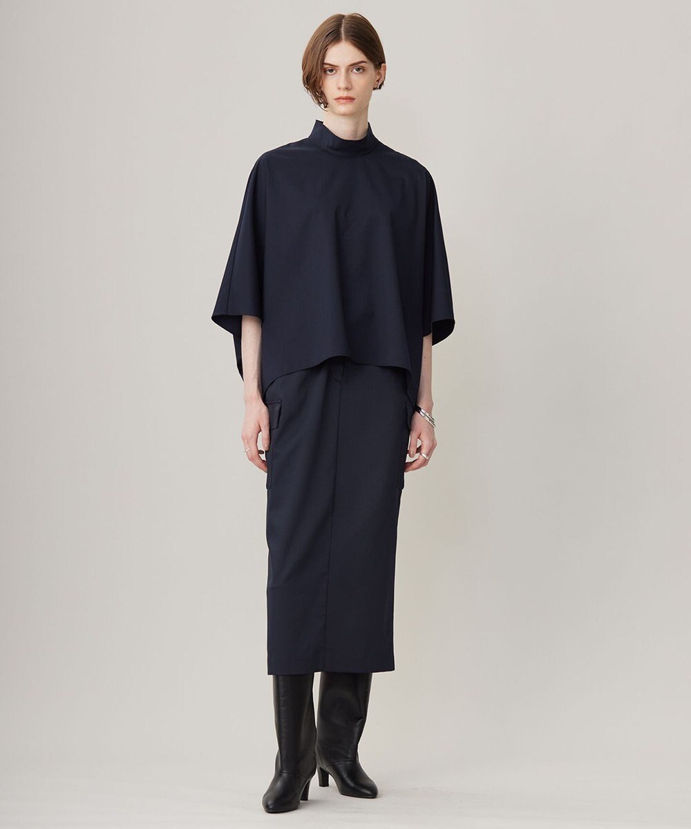 ICB 【洗える】Ｔ/Ｗブロード ハイネックブラウス 