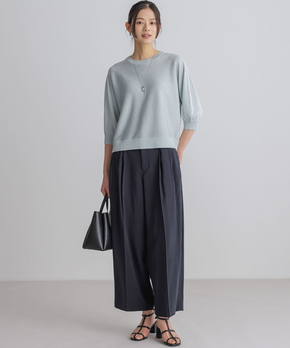 組曲 【前後着用可】ドルマンスリーブライトラメ ニット 