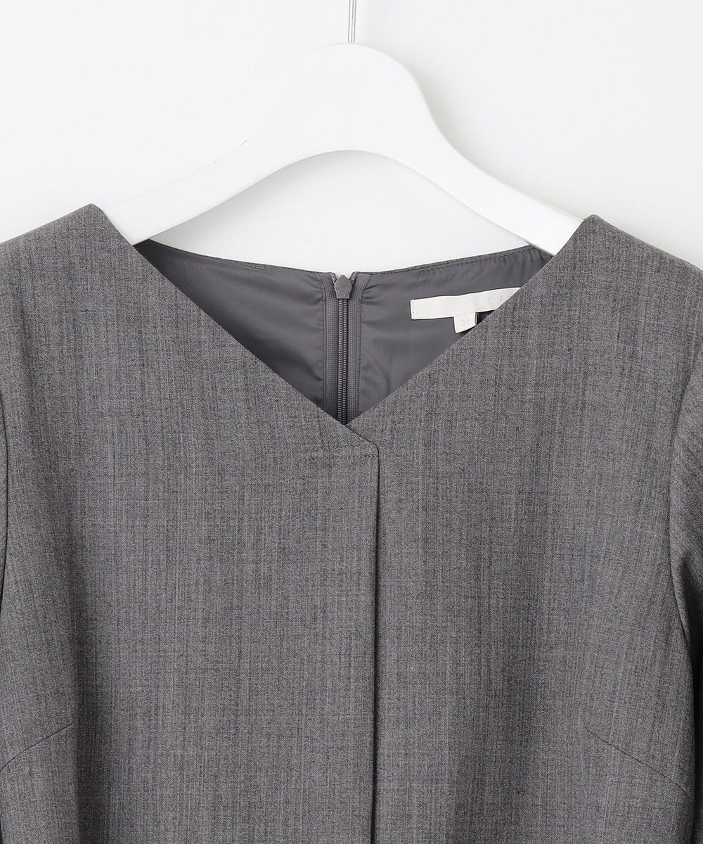 自由区 S 【洗える】ウールミックスストレッチツイル ワンピース 