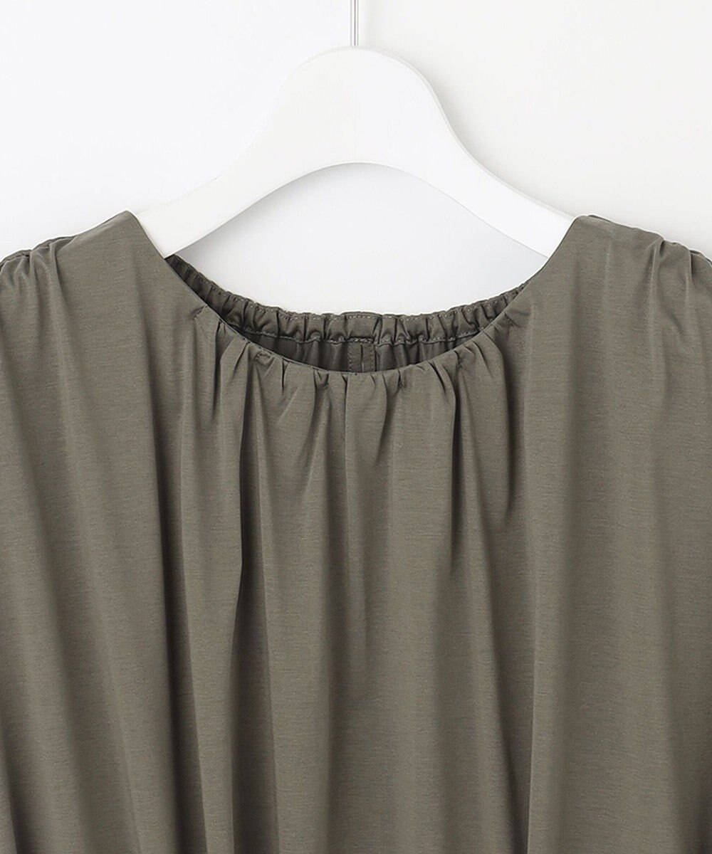 自由区 L 【洗える】ライトギャザーフレンチスリーブ ワンピース 