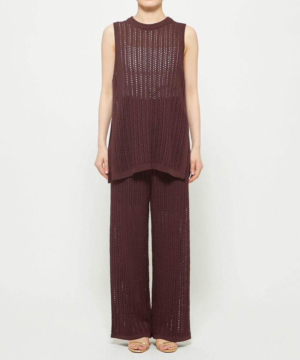 uncrave シースルーケーブルニット パンツ 