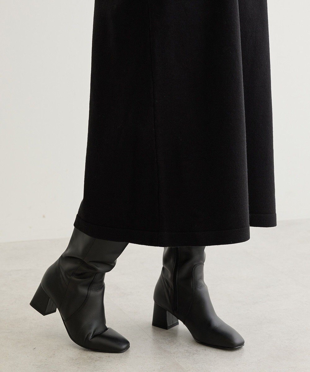 Green Parks 袖チュールニットワンピース 