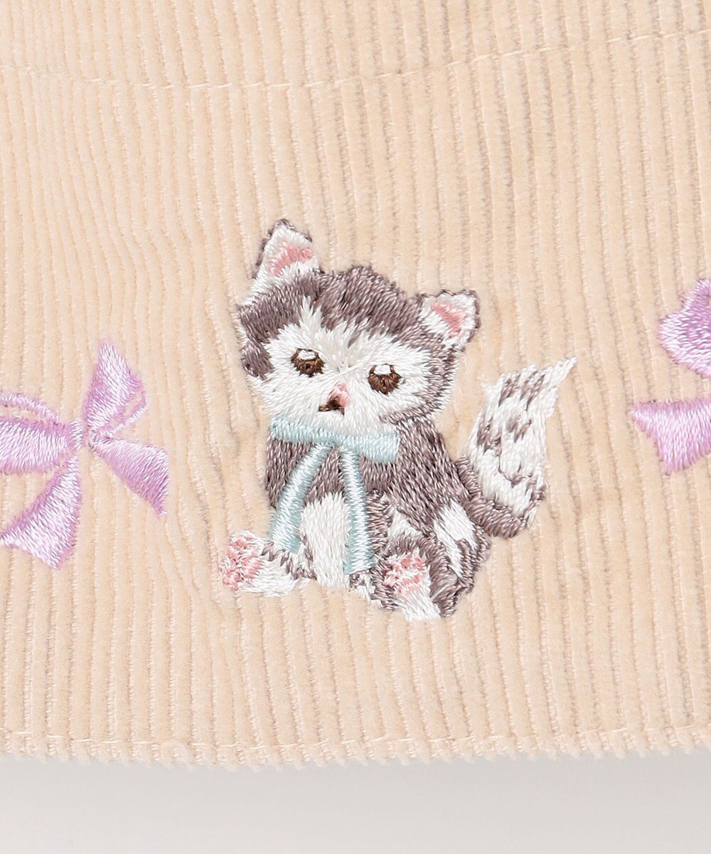 ANY KIDS ネコ刺繍 コーデュロイ ショートパンツ 
