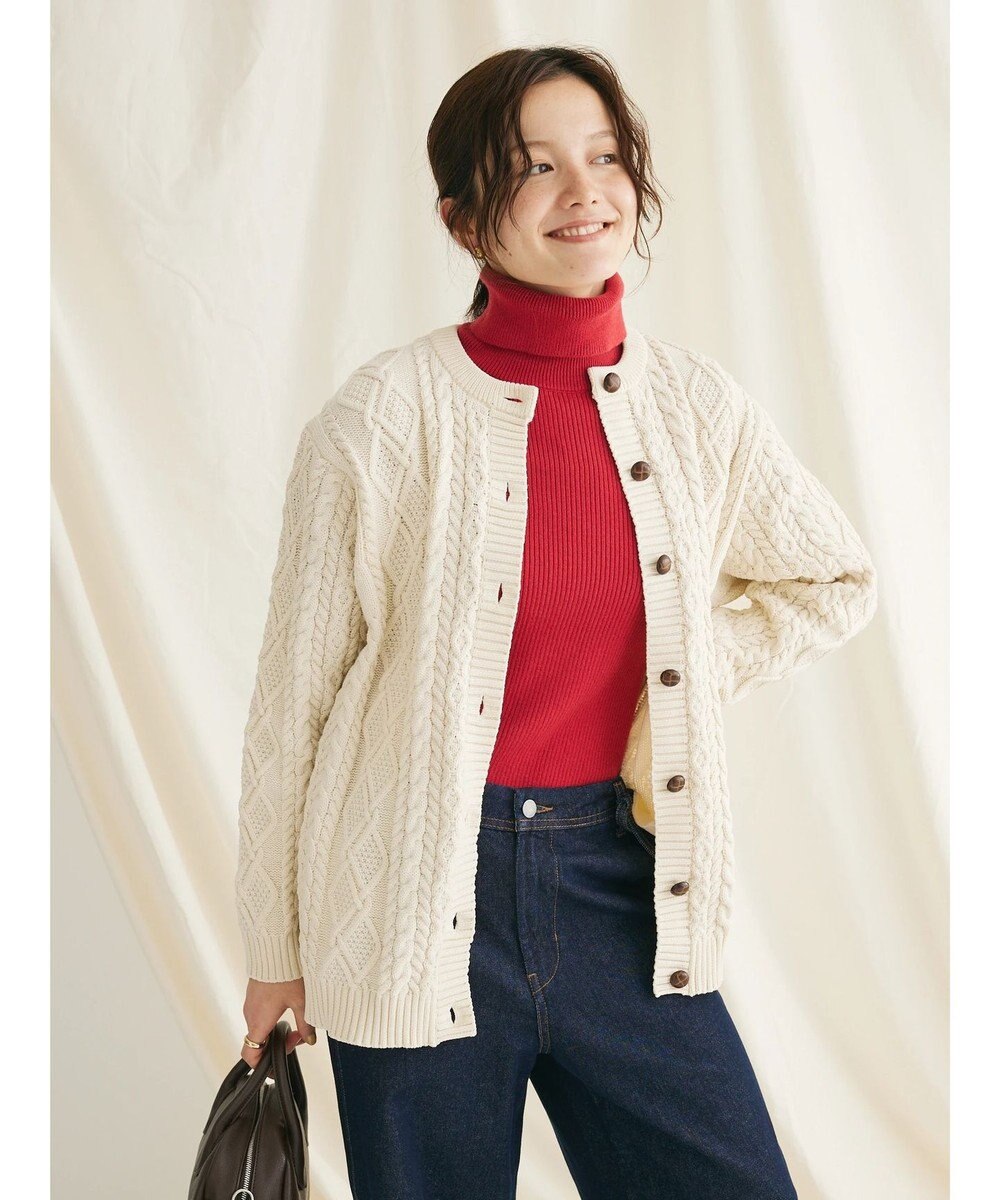 CRAFT STANDARD BOUTIQUE リサイクルポリエステルケーブルカーディガン 