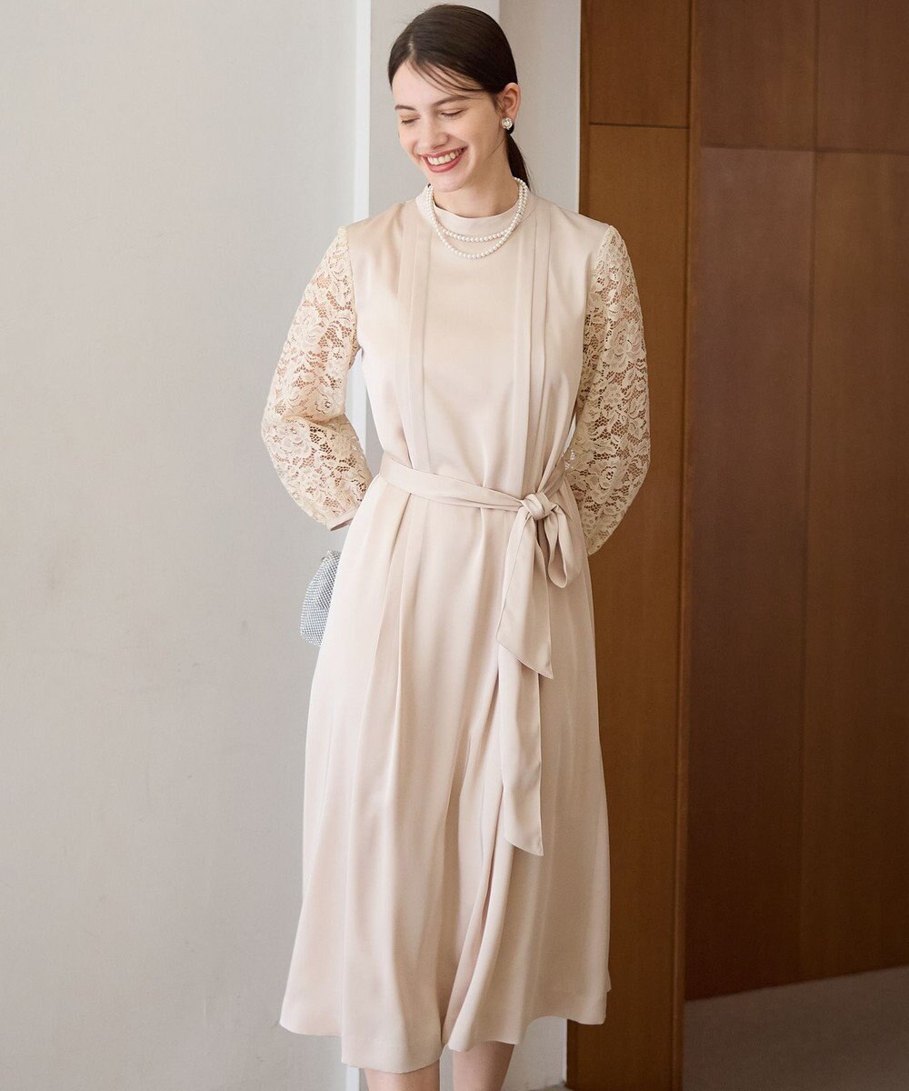 23区 【APPLAUDIR】ノーブルサテン レースコンビドレス 