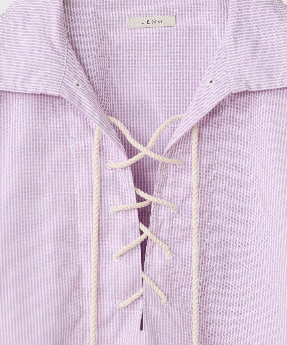 LENO SKIPPER SHIRTS CANDY STRIPE / スキッパーブラウス 