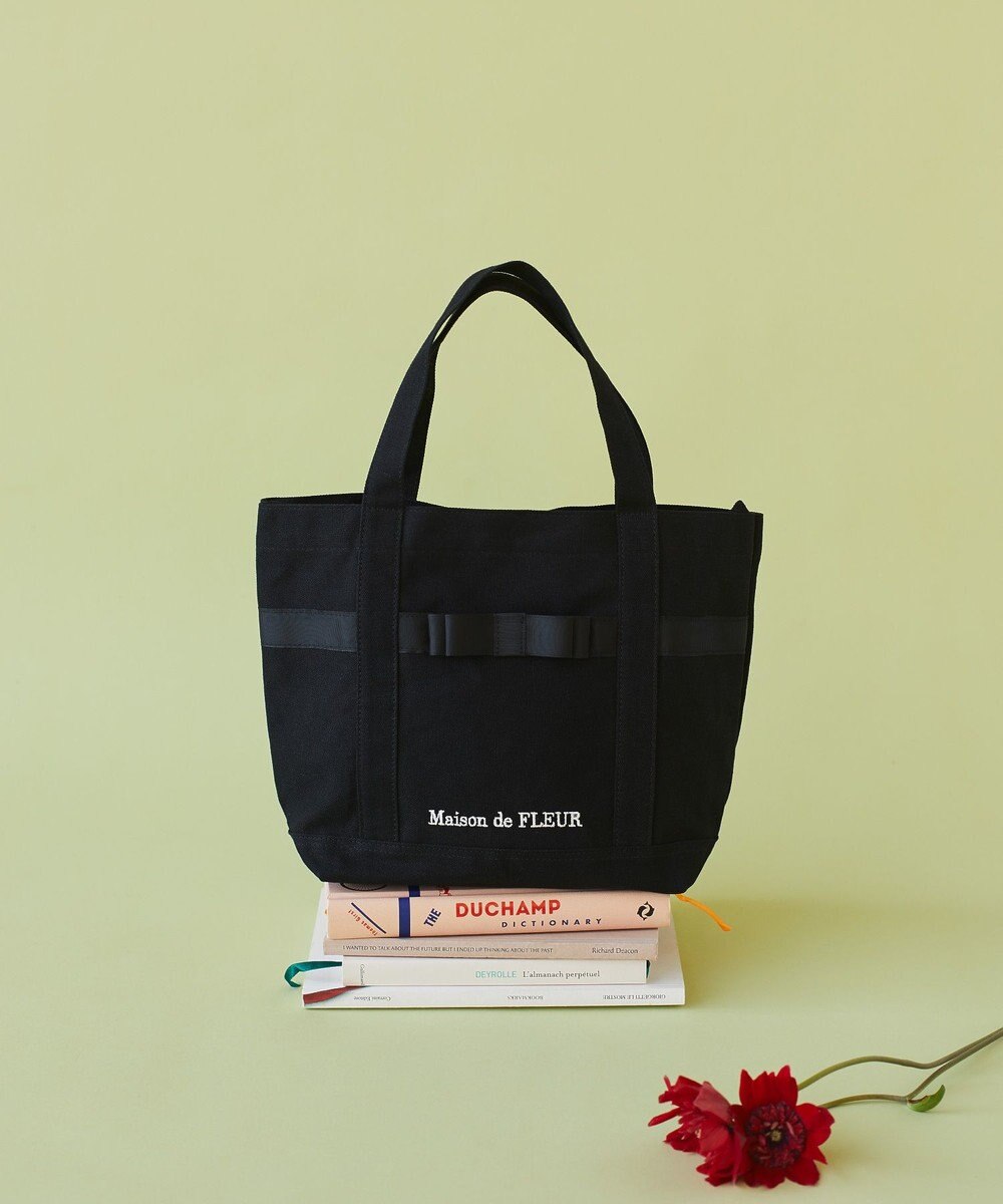 Maison de FLEUR マルチポケット帆布トートＳバッグ 