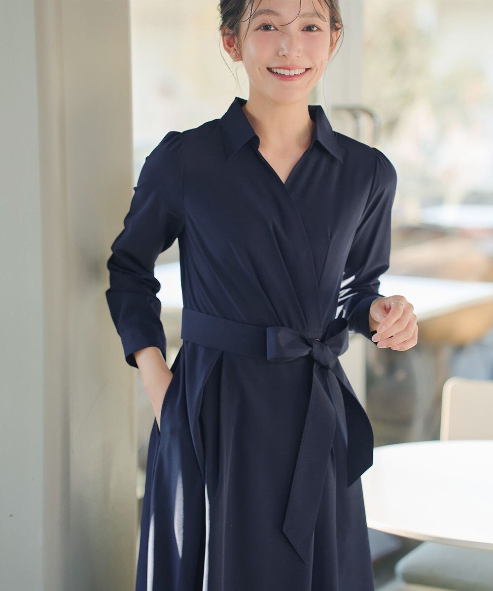 Tiaclasse カシュクールシャツワンピース 