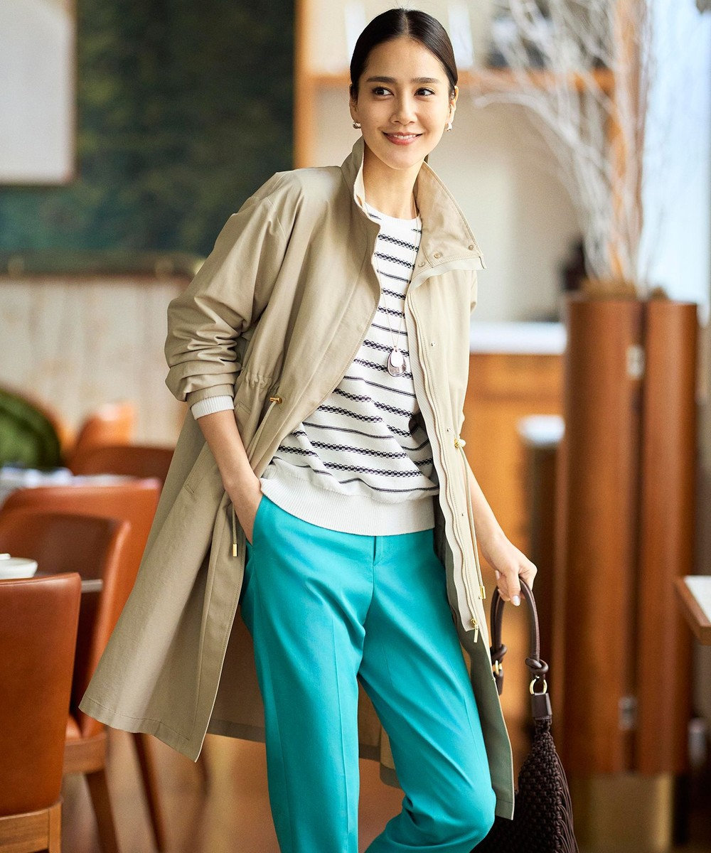 自由区 S コットンナイロンタッサースタンドカラー コート 