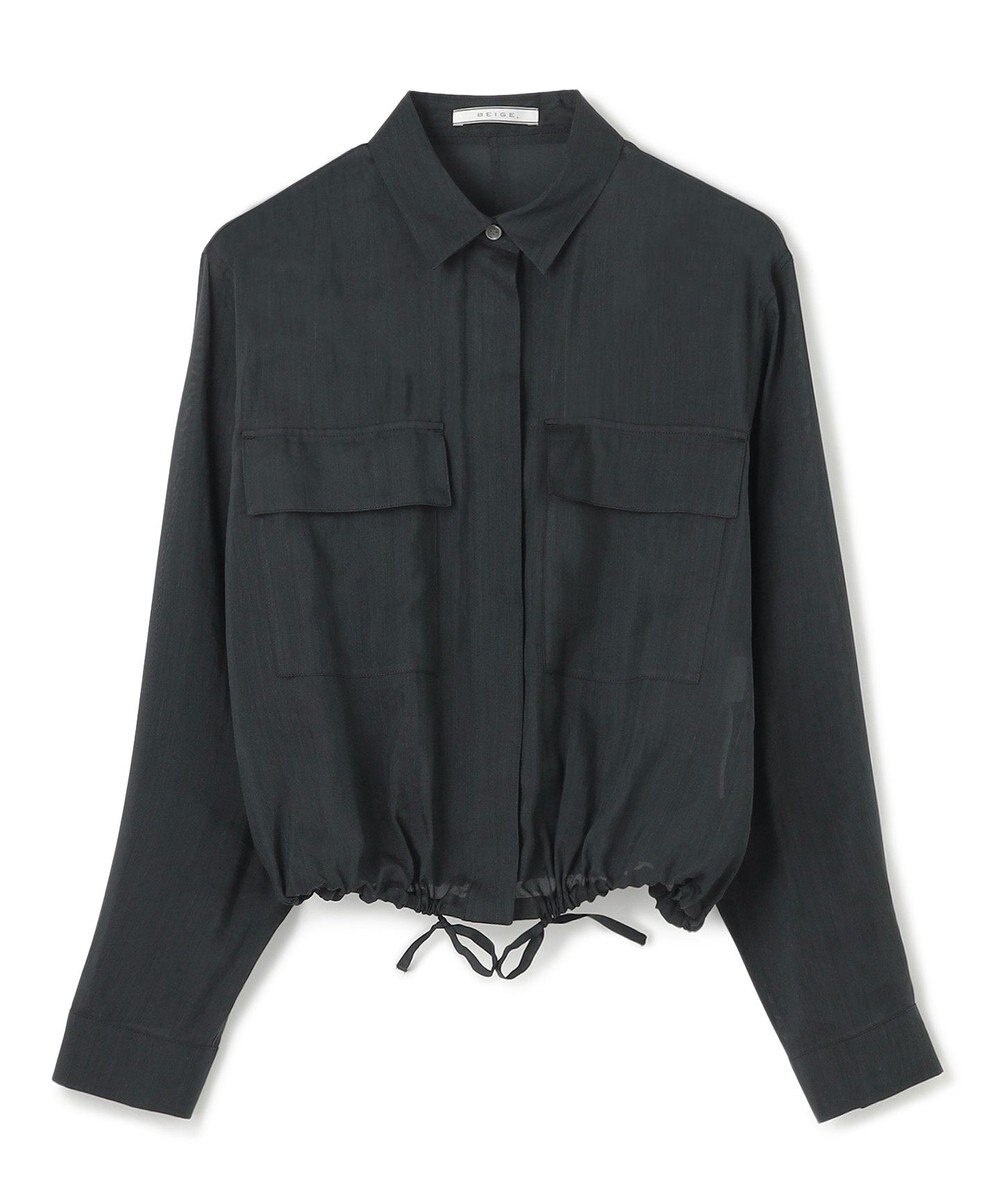 BEIGE， 【洗える・Precious 6月号掲載】PAULINE / ビックポケットドロストリネンブラウス 