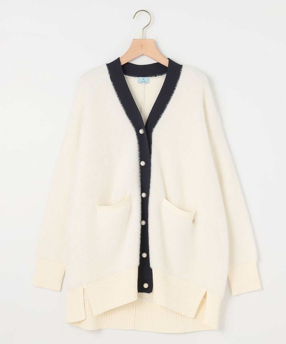 組曲 ナイロンファーニット カーディガン 