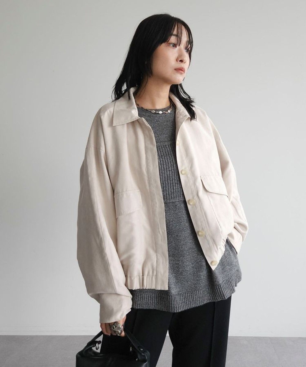 Green Parks ステンカラースウェード調ブルゾン 