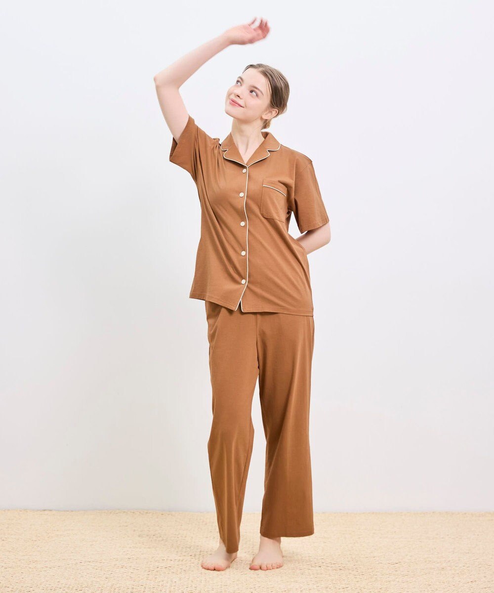 une nana cool 【綿100%】70/2 天竺 半袖開襟パジャマ MADE WITH LIBERTY FABRIC 