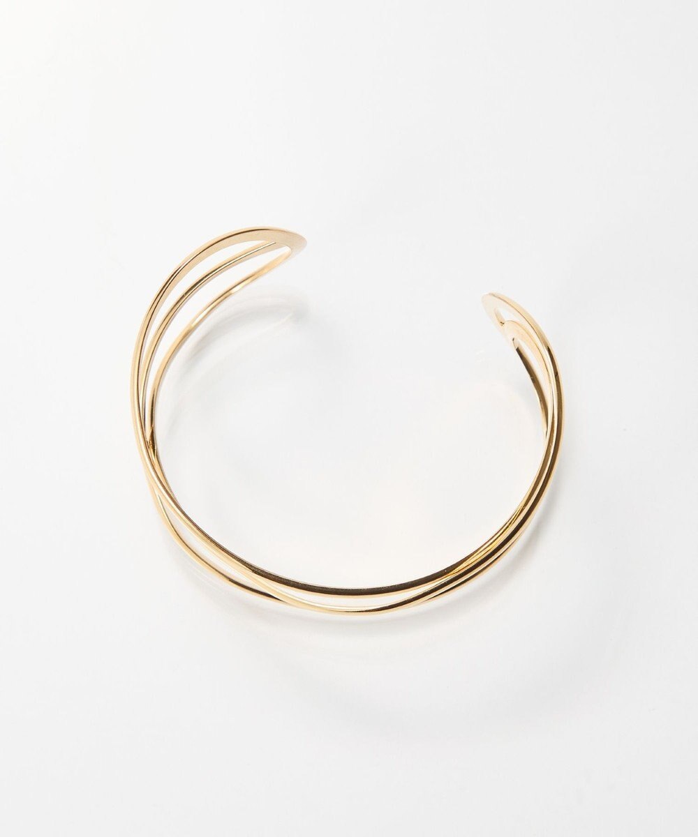 Phoebe ニュアンスラインワイドカフバングル ゴールド 