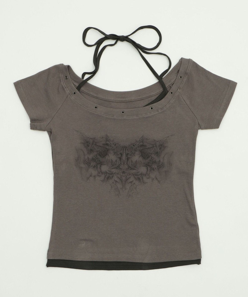 WEGO ハトメレイヤードグラフィックT 