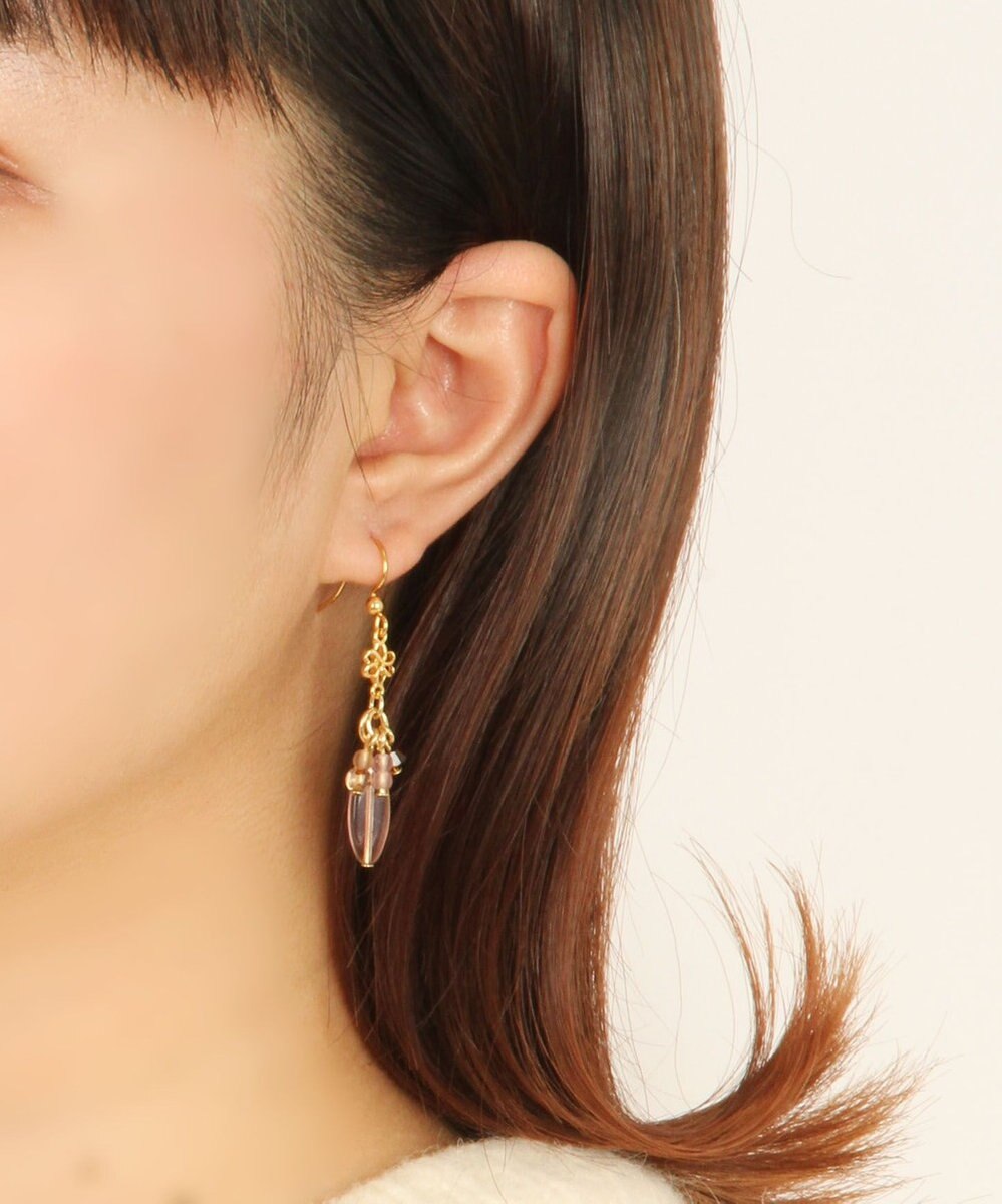 ブラックサン シルバースミス ハンドメイド ゴールド コーラル ピアス 