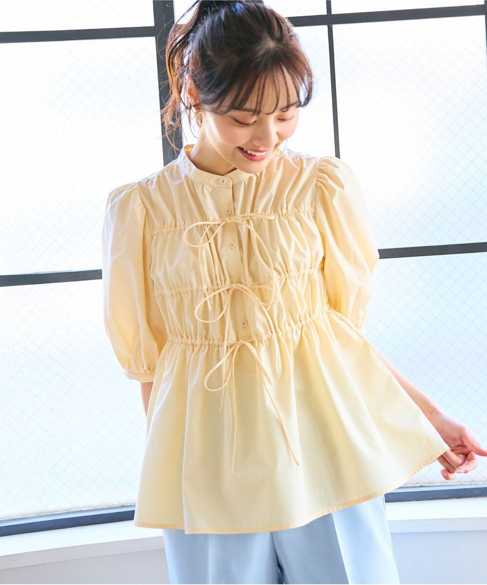 Feroux リボンギャザー ブラウス 