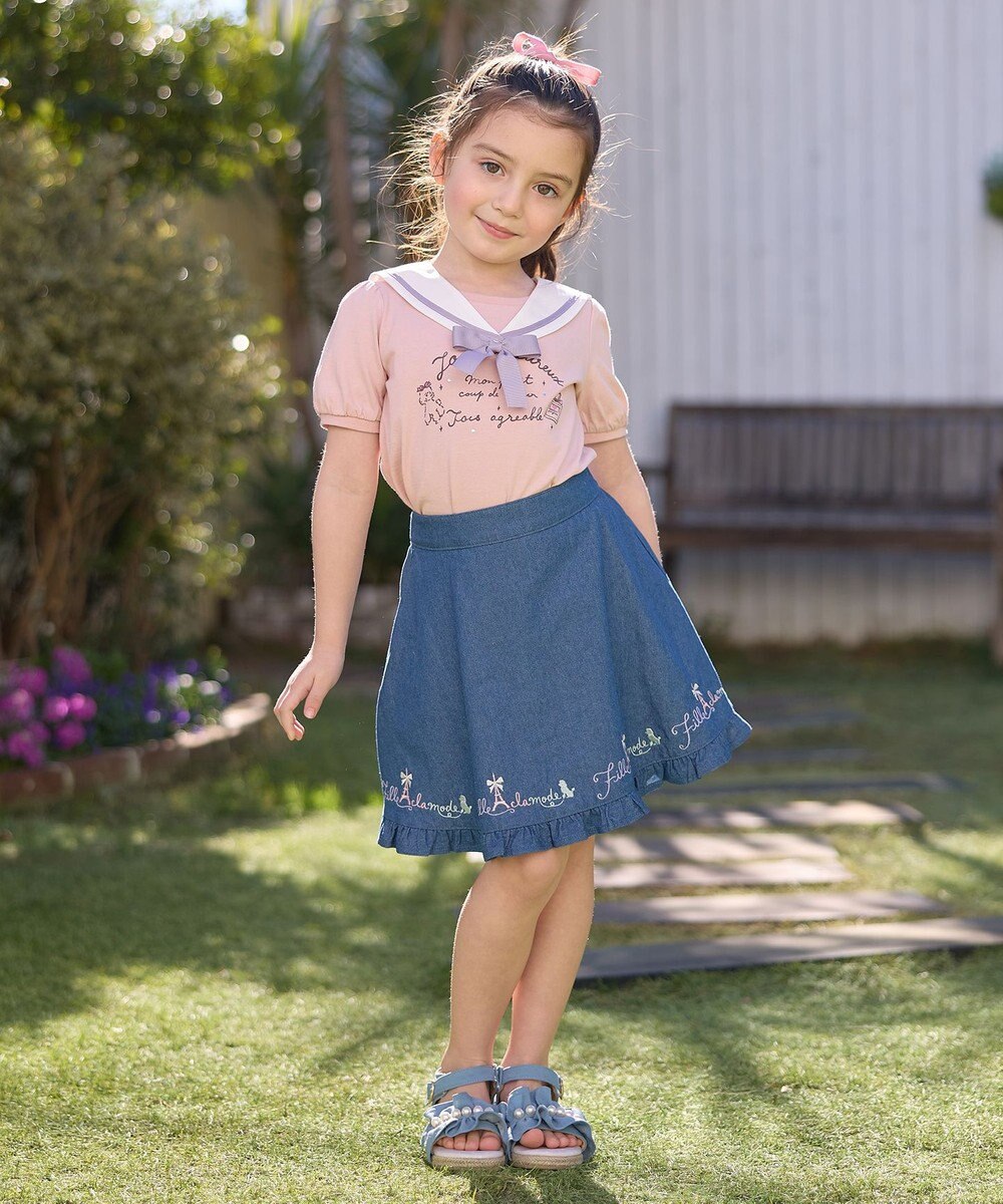 ANY KIDS 裾 ロゴ刺繍 スカパン 