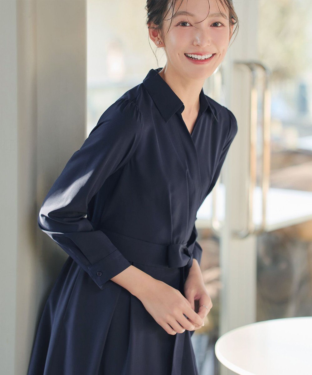 Tiaclasse カシュクールシャツワンピース 