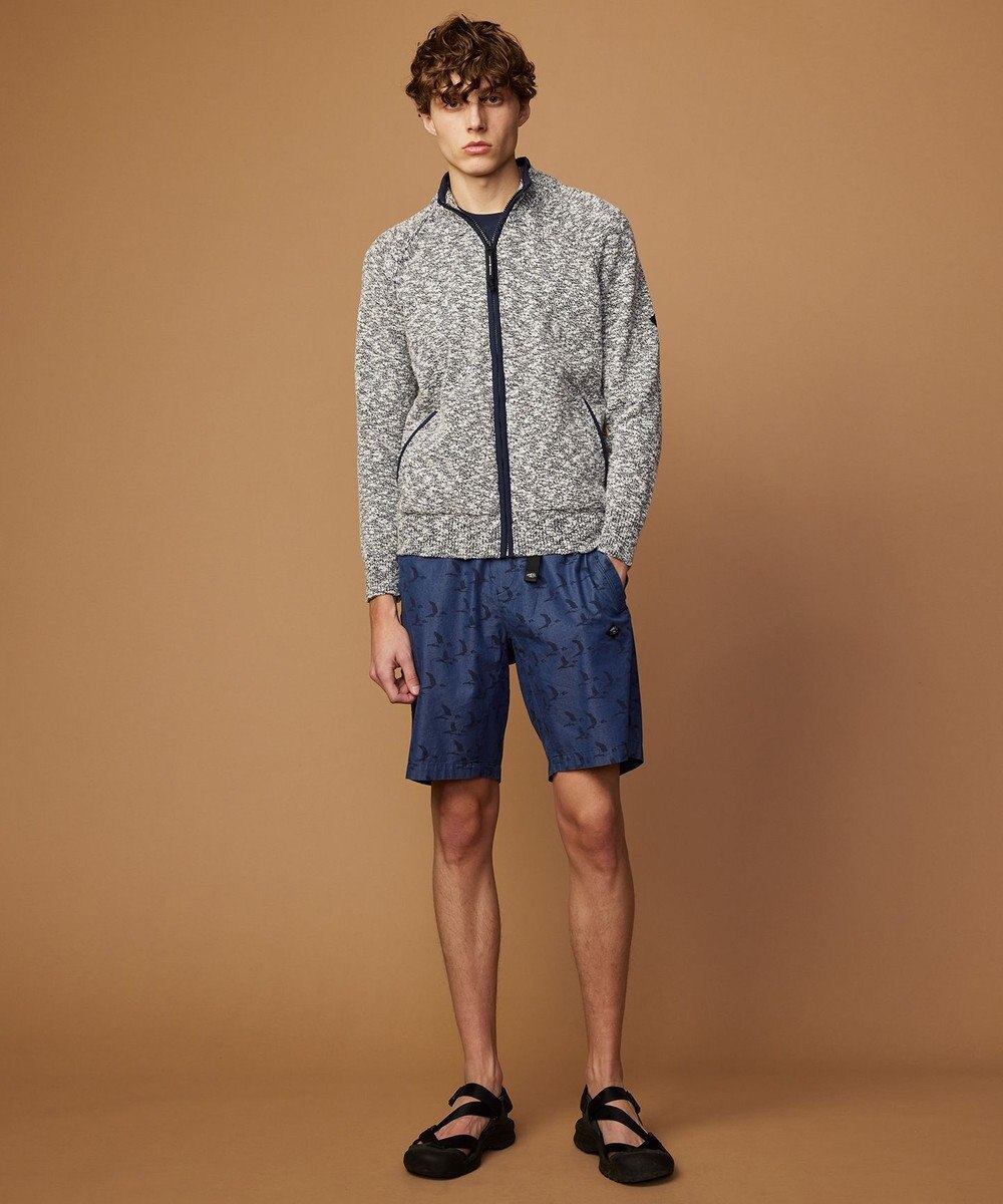 JOSEPH ABBOUD MOUNTAIN 【洗える・イタリア糸使用】 コットンスラブ ニット ブルゾン 