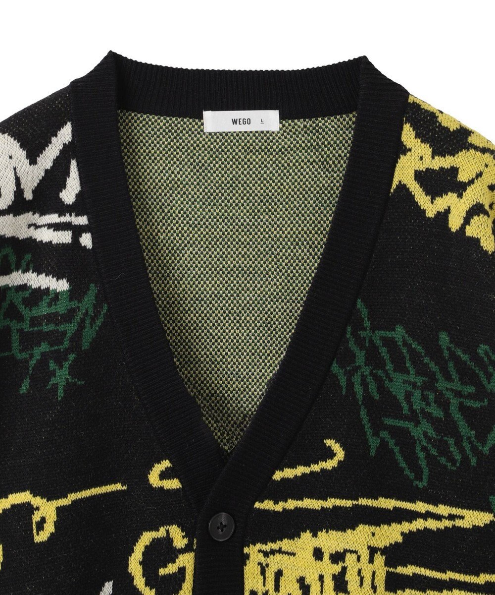 WEGO リラックスフィットパターンカーディガン 