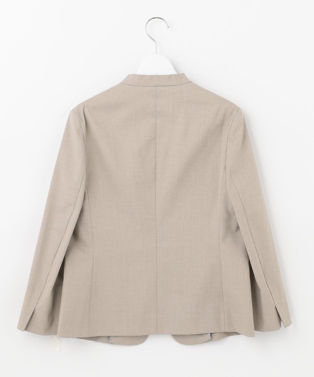 J.PRESS LADIES 【洗える・撥水・防汚】コットンFITTYシャーク ノーカラー ジャケット 