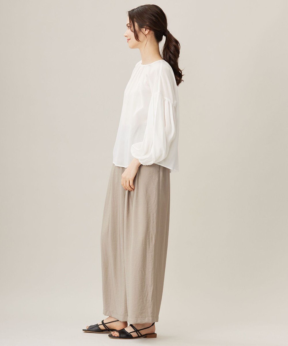 自由区 【洗える】キュプラコットンツイルプルオーバー ブラウス 