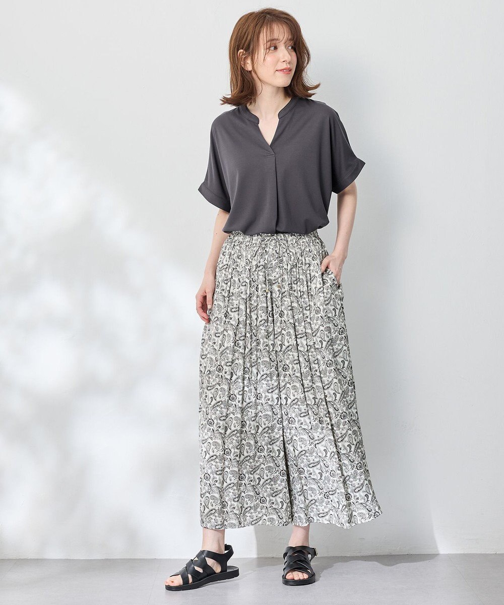 ANY ストレッチピケカシュクールカットソー 