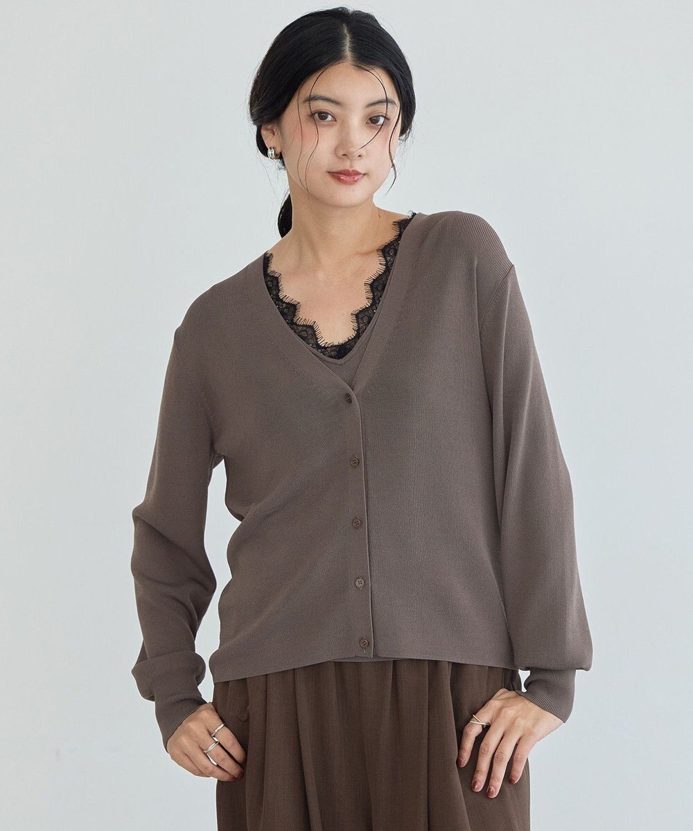 YECCA VECCA 【マシンウォッシャブル】レースニットアンサンブル 