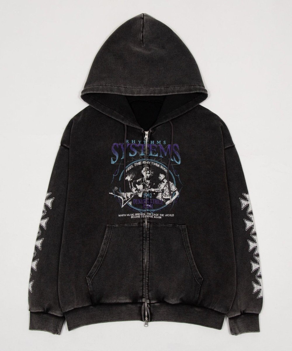 WEGO 【ユニセックス着用ITEM】ブリーチグラフィックZIPパーカー 