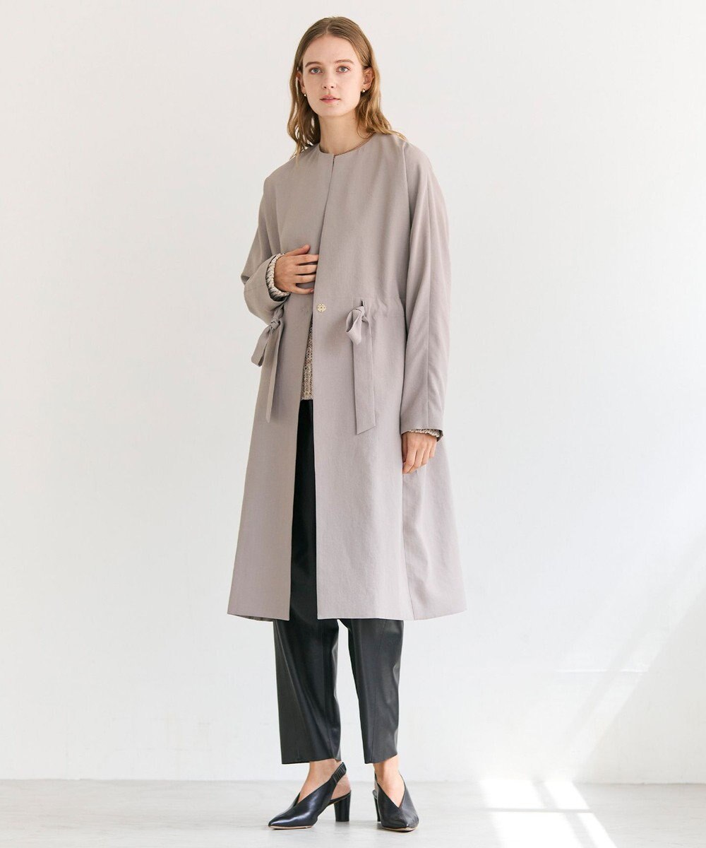 BEIGE， PORDIC / ドロスト付きロングスプリングコート 