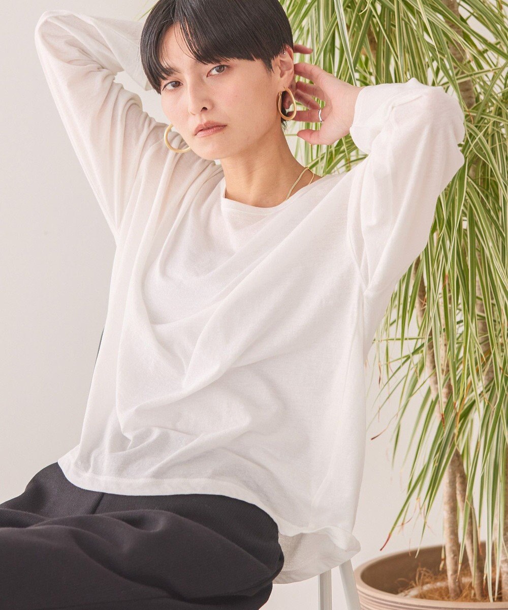 AMERICAN HOLIC バック切替シアー長袖トップス 