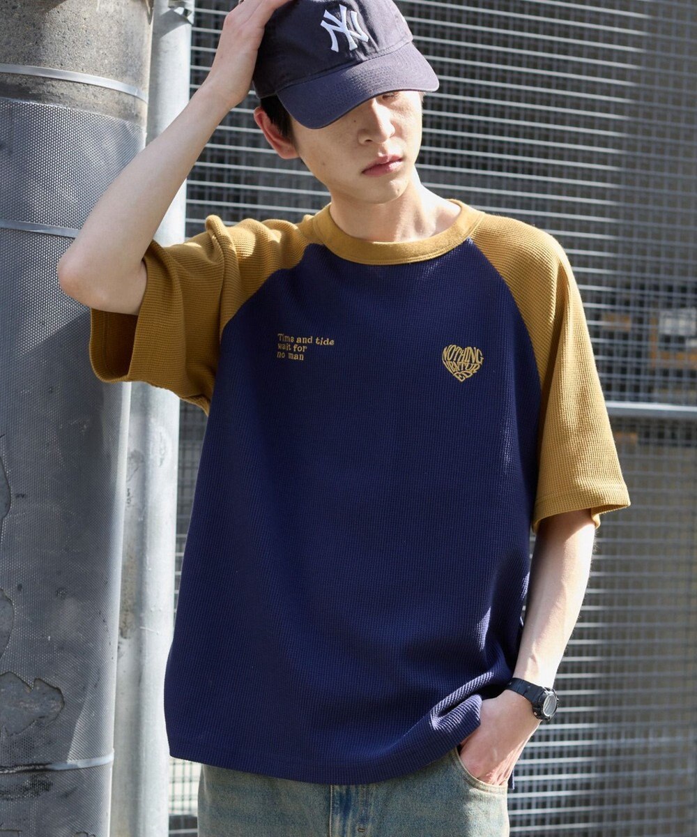 WEGO 【ユニセックス着用ITEM/MLサイズ展開】ワッフルラグランT（SS） 