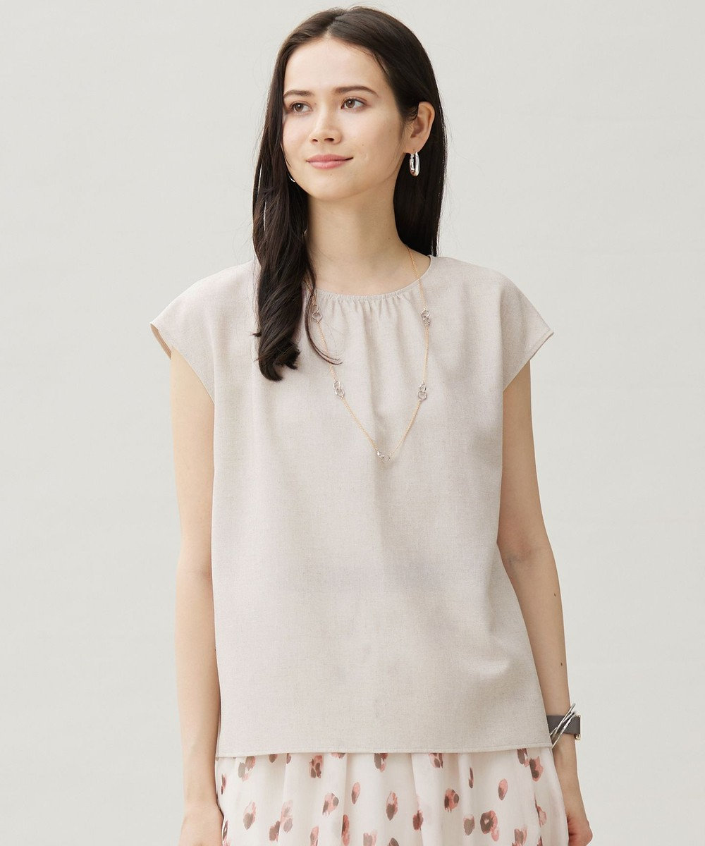 自由区 S 【洗える】ラスティックメッシュバックボウタイ ブラウス 