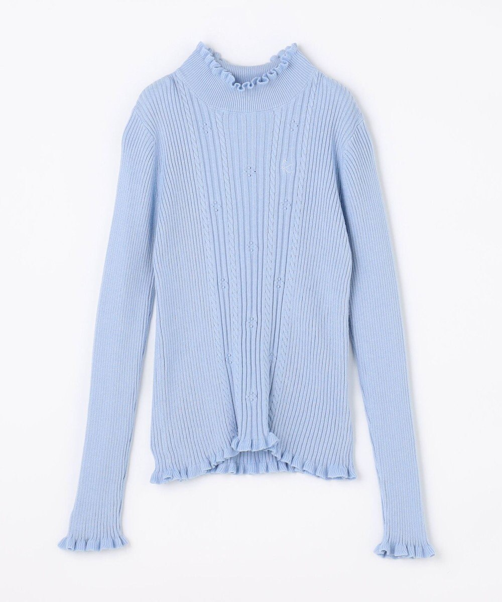 組曲 KIDS 【150-160㎝】フラワードット リブニット 