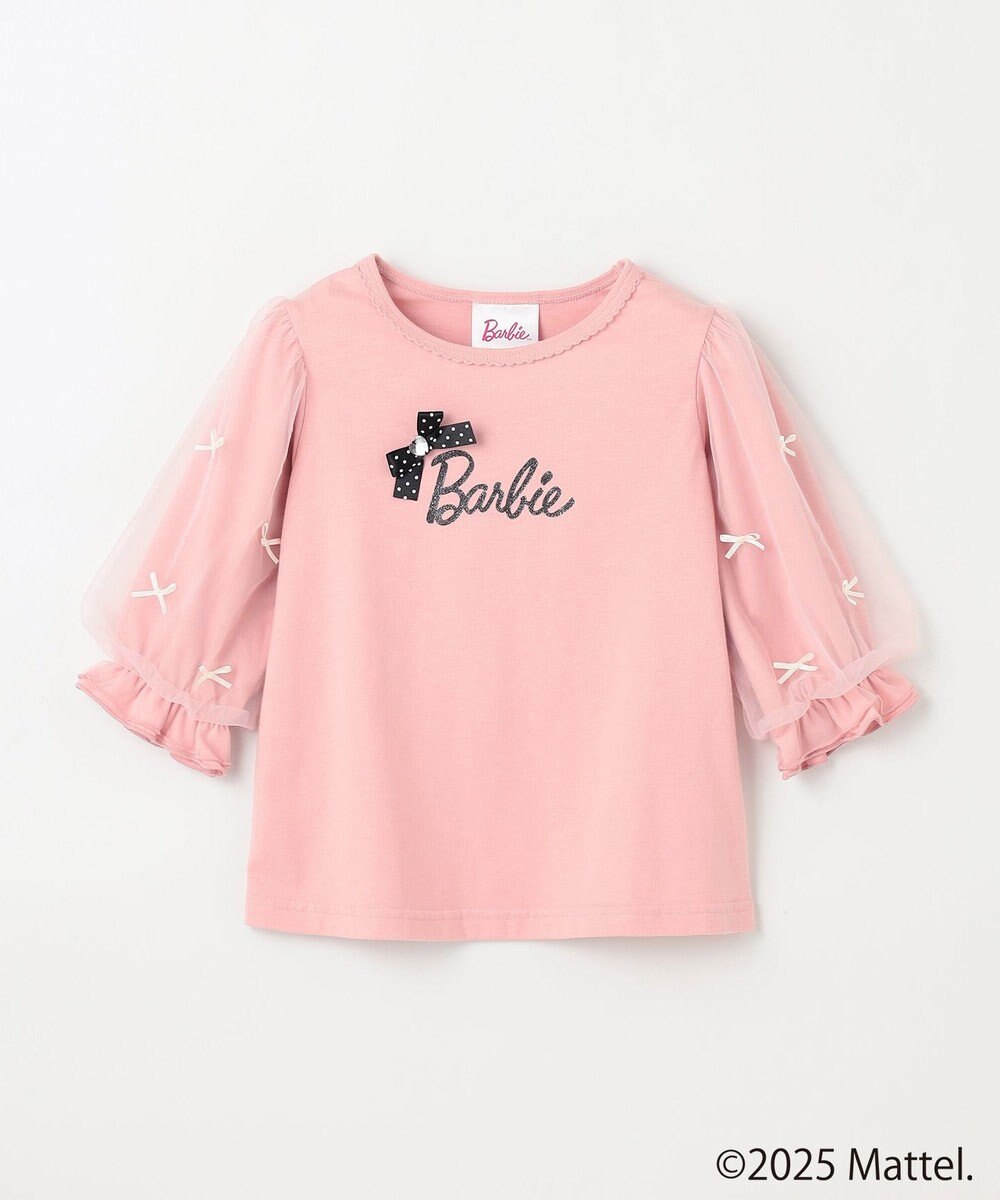 ANY KIDS 【Barbie(TM)】リボン 七分袖Tシャツ 