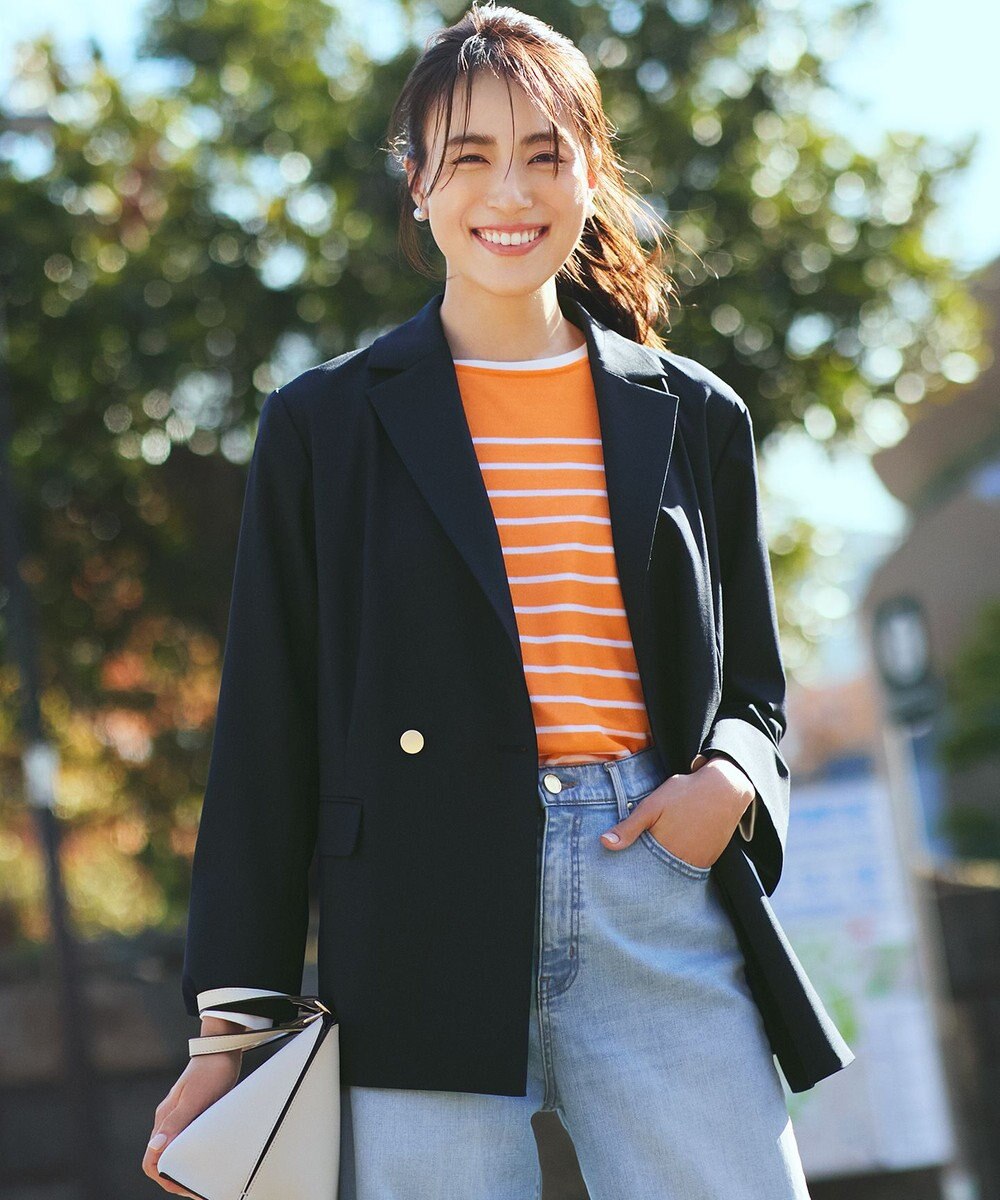 ANY L 【手洗い可/アンチピリング】シアーバスクボーダーニット 