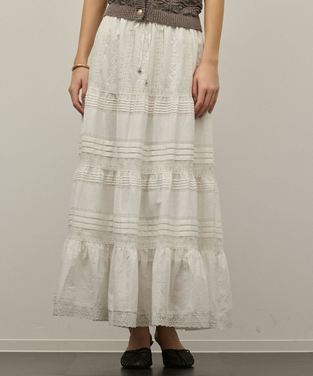 GRACE CONTINENTAL ピンタックティアードスカート 